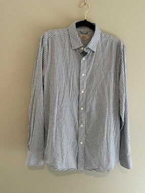 Faherty Blue White Check Button Down Size Medium